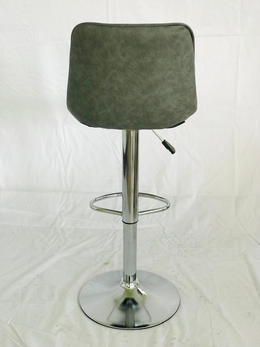 MURRAY LEATHER BAR STOOL - Gray