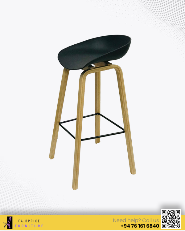 SYDNEY BAR STOOL WOOD-BLACK