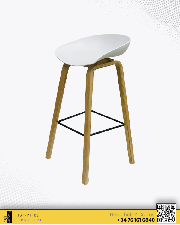 SYDNEY BAR STOOL WOOD-WHITE