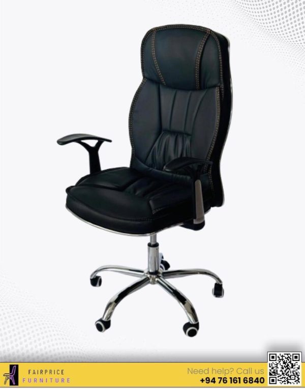LEATHER MANAGER CHAIR-BLACK