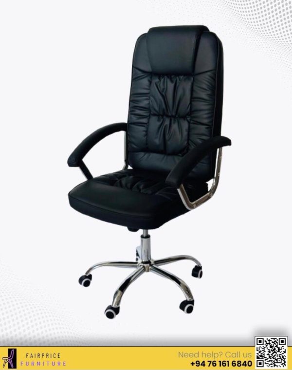 LEATHER MANAGER CHAIR-BLACK