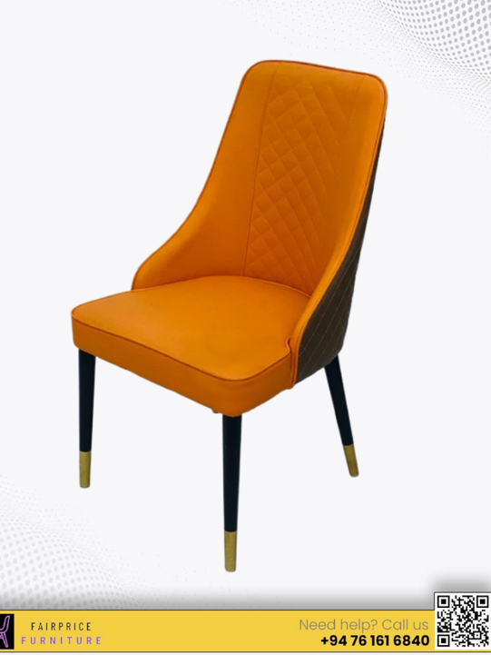 OXFORD LEATHER DINING CHAIR ORANGE